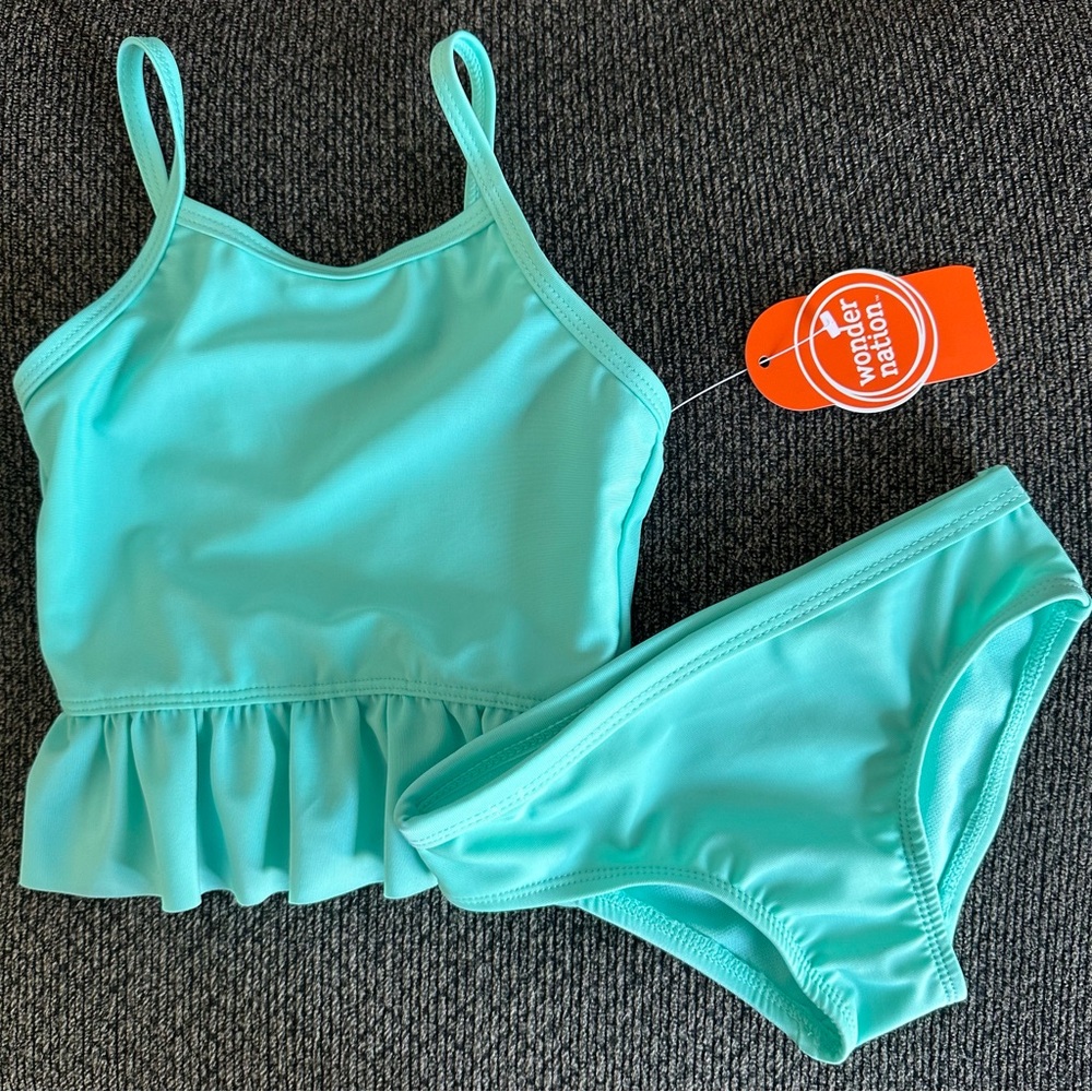 Wonder Nation Girls Two-Piece Tankini Swim Set - Size: 2T